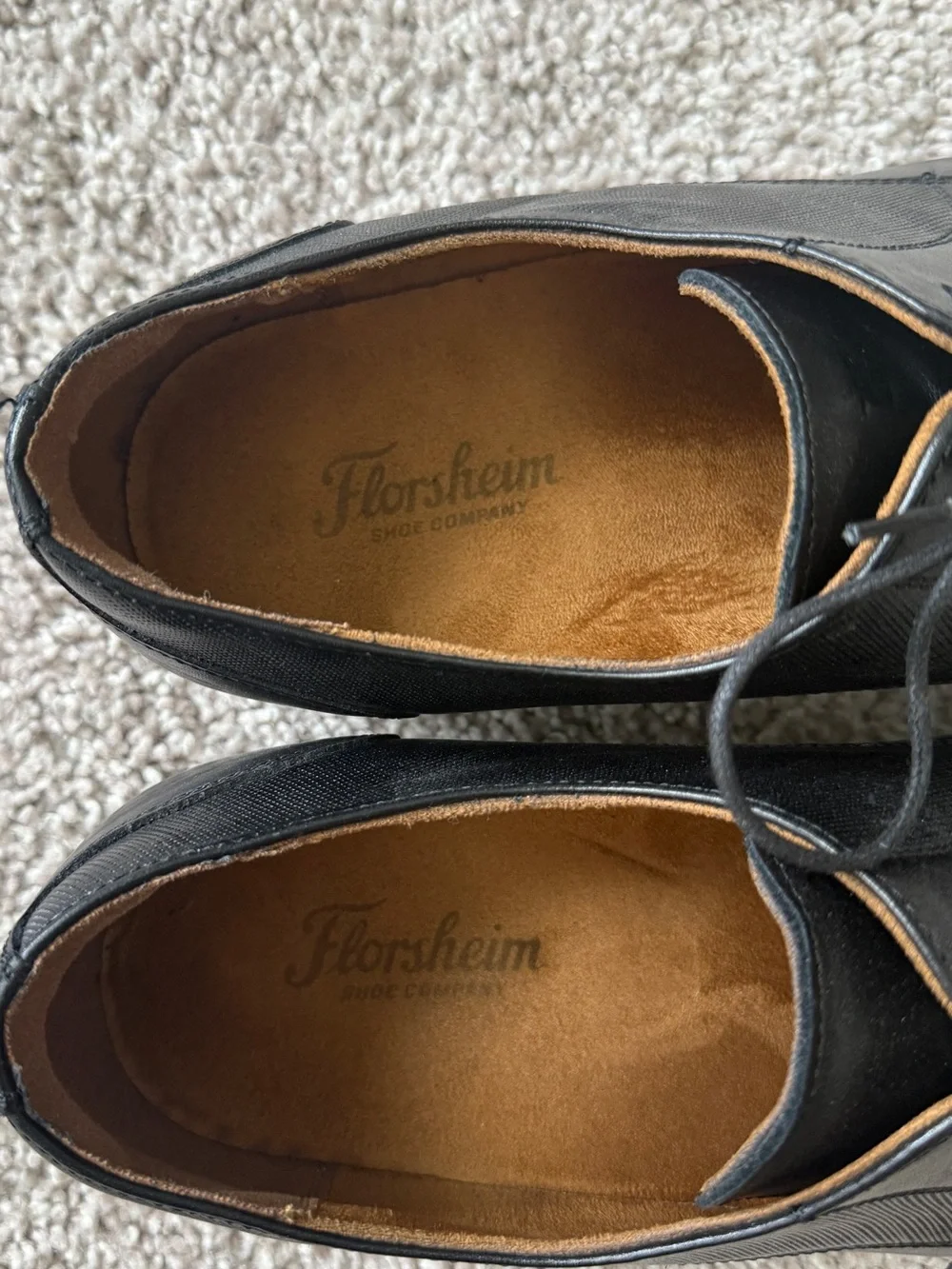 Florsheim Black Leather Derby Shoes